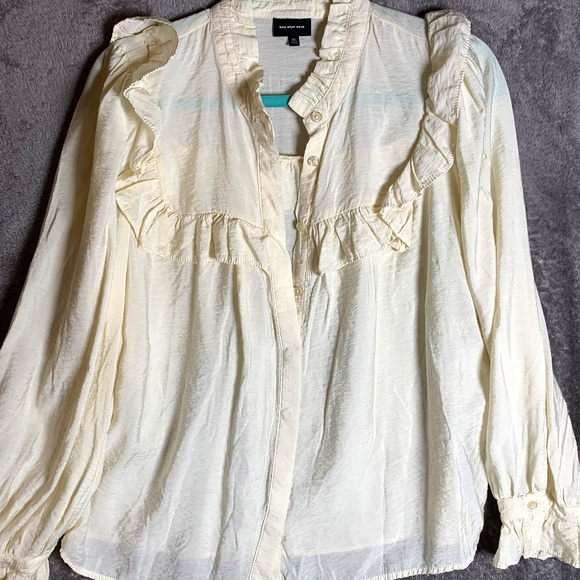 Who What Wear Tops - Who what Wear cottage core cream ruffle blouse size XL